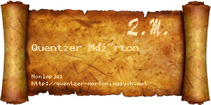 Quentzer Márton névjegykártya